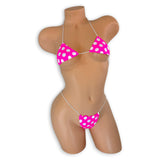 Hot Pink Polka Dot Teeny Tiny Micro 'Kini
