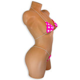 Hot Pink Polka Dot Teeny Tiny Micro 'Kini