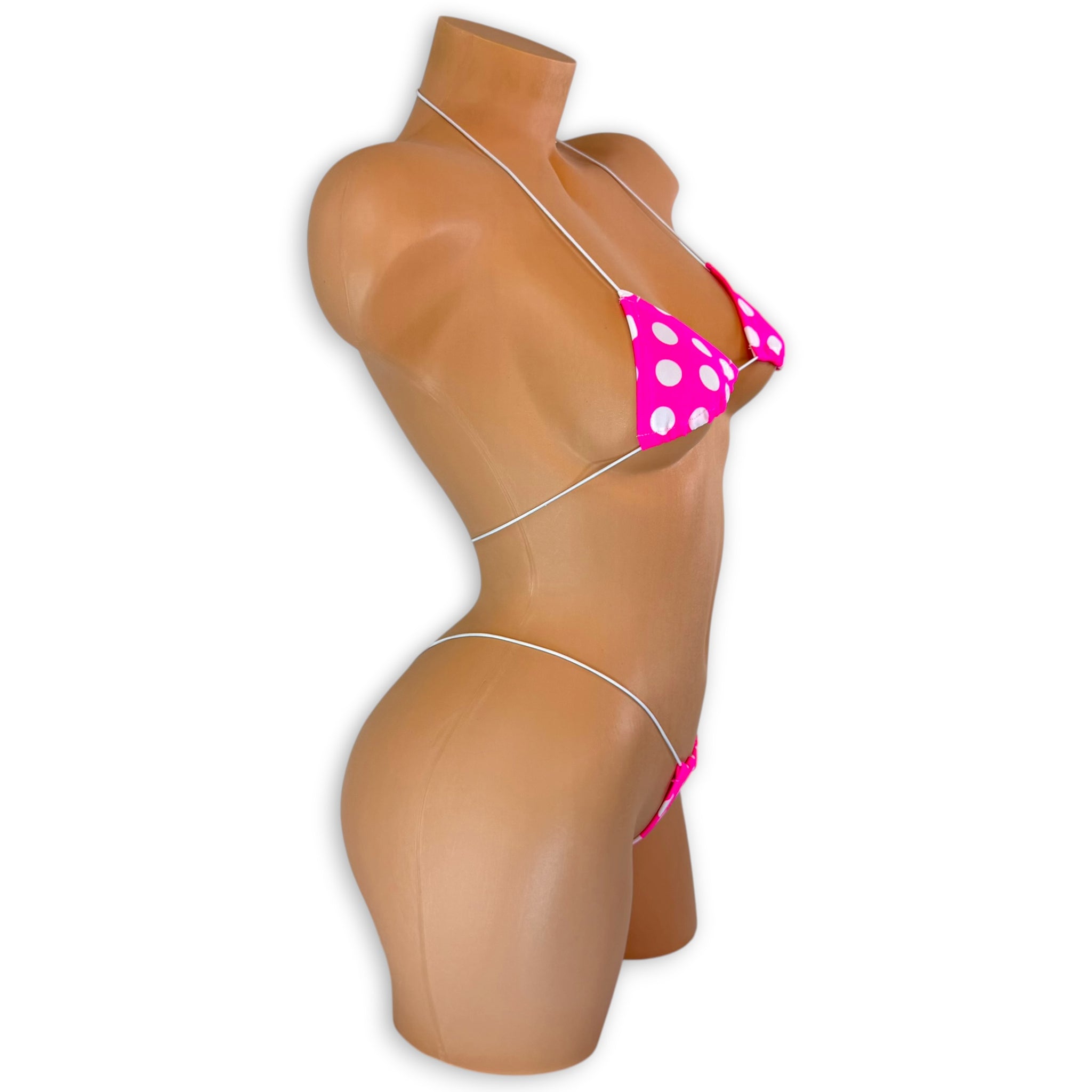 Hot Pink Polka Dot Teeny Tiny Micro 'Kini