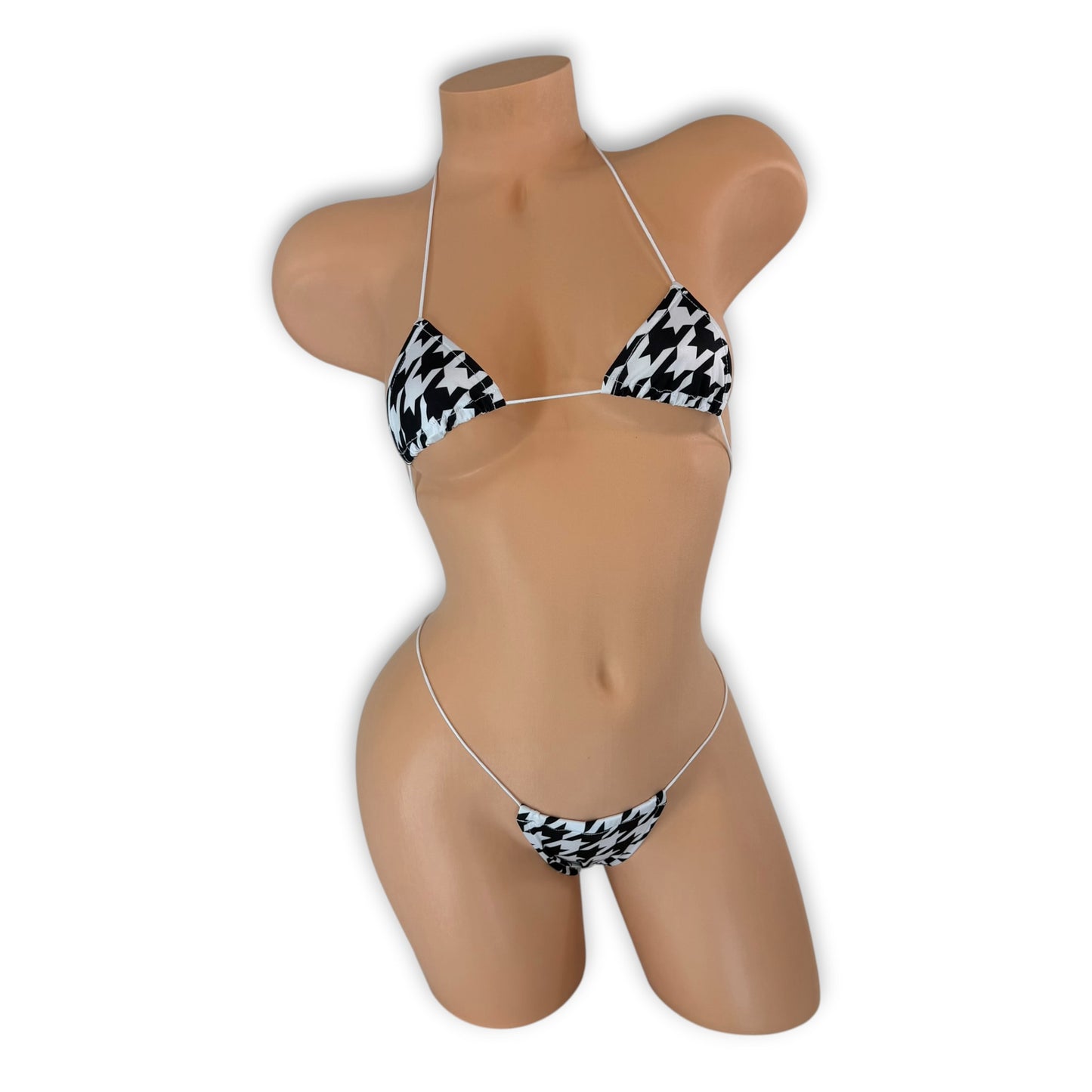 Black & White Houndstooth Teeny Tiny Micro 'Kini