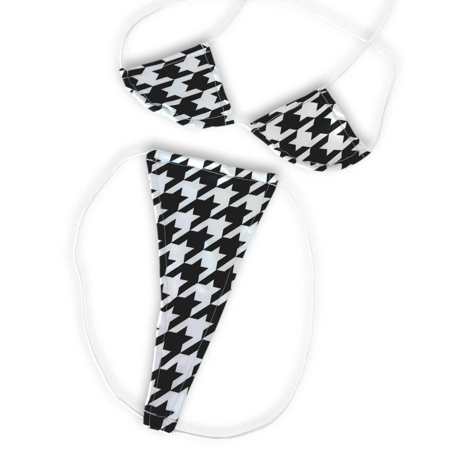 Black & White Houndstooth Teeny Tiny Micro 'Kini