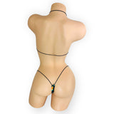 Neon Lights teeny tiny micro kini back view showing g-string thong — Golddiggers Boutique exotic dancewear
