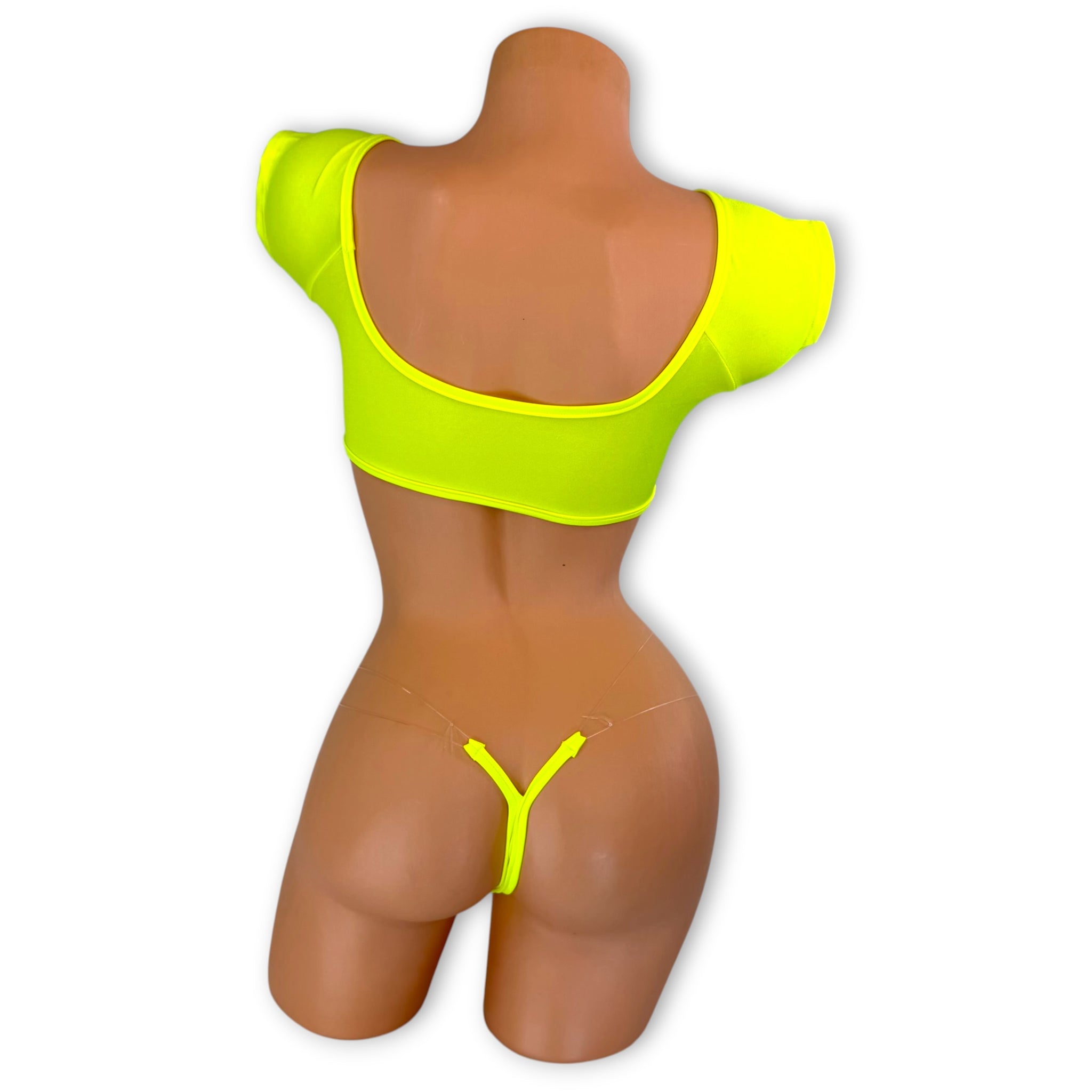 Laurel Neon Yellow Rhinestone Set