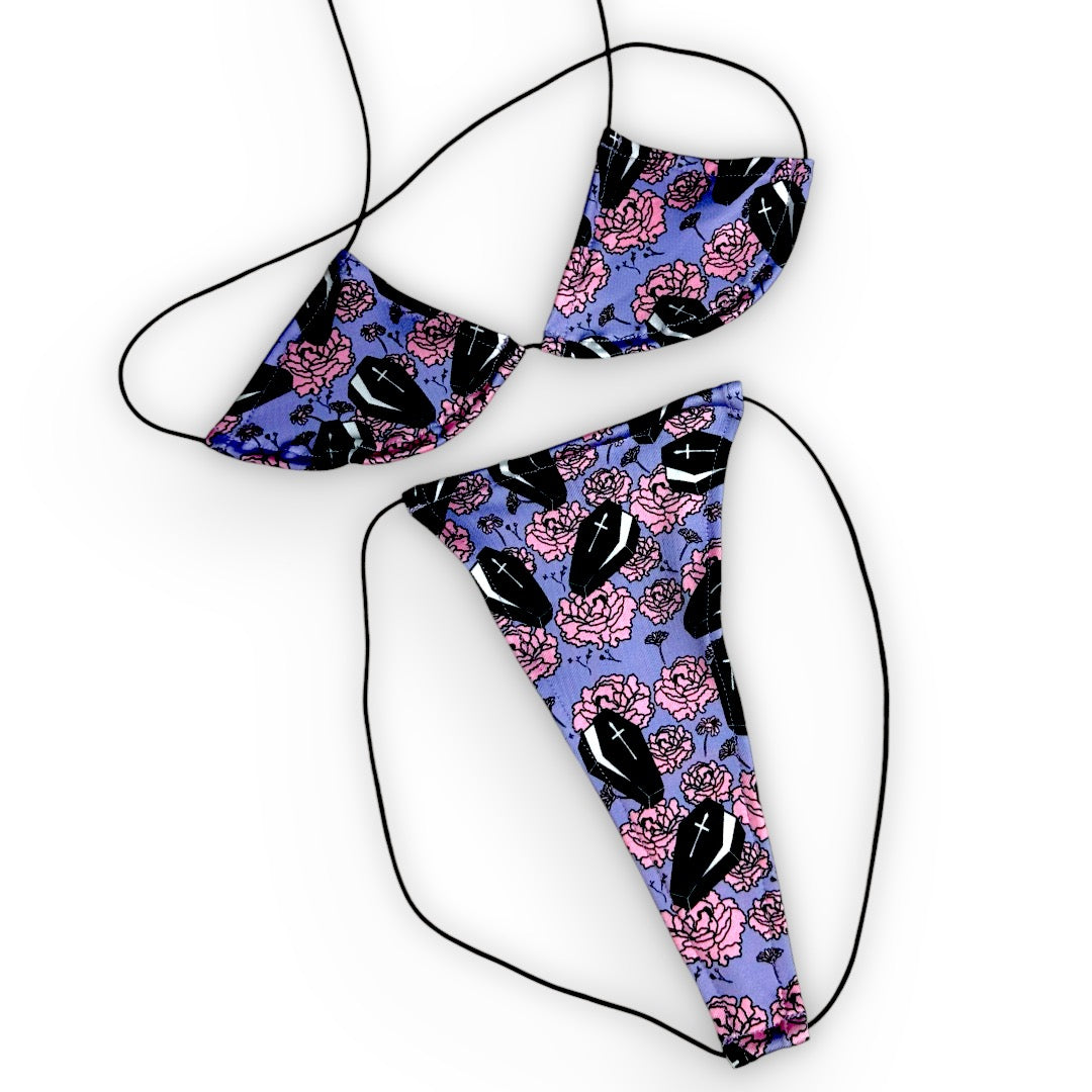 Peonies N Coffins Teeny Tiny Micro 'Kini | Exotic Dancewear ...