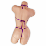 Amethyst purple Remy O-Ring Slingshot Bodysuit, back, Golddiggers Boutique