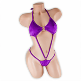 Amethyst purple Remy O-Ring Slingshot Bodysuit, front, Golddiggers Boutique