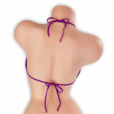 Amethyst purple skinny tri top on mannequin, back view, Golddiggers Boutique
