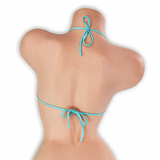 Aquamarine baby blue adjustable center tie top on mannequin, back view, Golddiggers Boutique