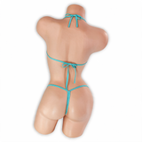 Aquamarine baby blue Remy O-Ring Slingshot Bodysuit, back, Golddiggers Boutique