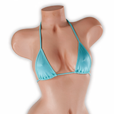 Aquamarine baby blue skinny tri top on mannequin, front view, Golddiggers Boutique