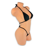Black Bailey triangle top and g-string, side view