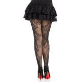 Back view of black eyelet lace tights - Golddiggers Boutique