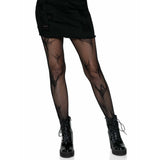 Front view of black ghost fishnet tights - Golddiggers Boutique