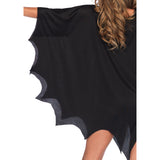 Detail view of black glitter spiderweb poncho - Golddiggers Boutique