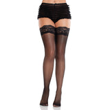 Front view of black lace ruffle tanga shorts - Golddiggers Boutique
