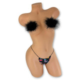 Black neon sign Show Girl set on mannequin, front view - Golddiggers Boutique