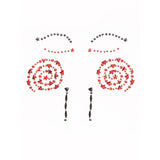 Front view of black and red puppet face jewels - Golddiggers Boutique