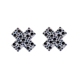 Front view of black rhinestone x pasties - Golddiggers Boutique