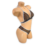 Black Starla sparkle mesh 'kini side view on mannequin