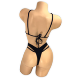 Black Vesper set back view showing the back tie and thong back
