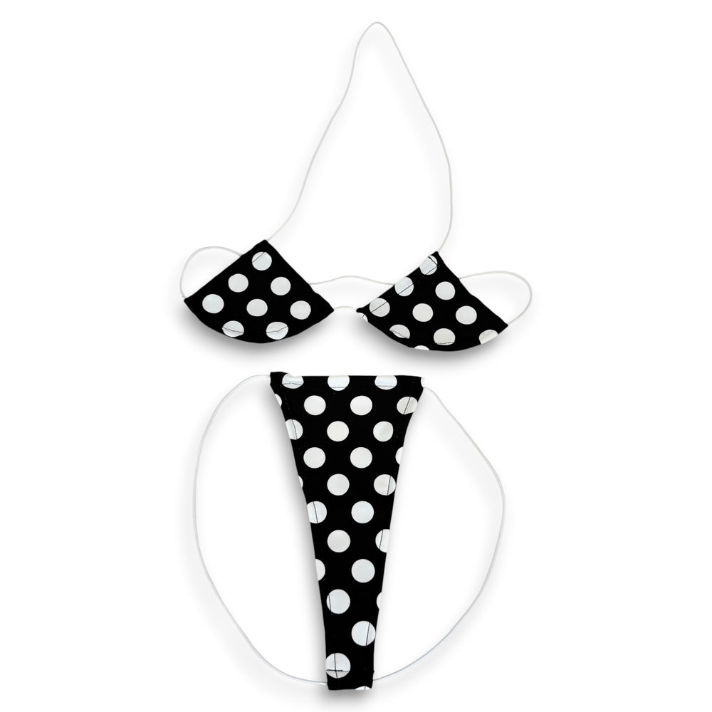 Black & White Polka Dot Teeny Tiny Micro 'Kini