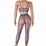 Kora Royal Blue Fishnet Pants Set