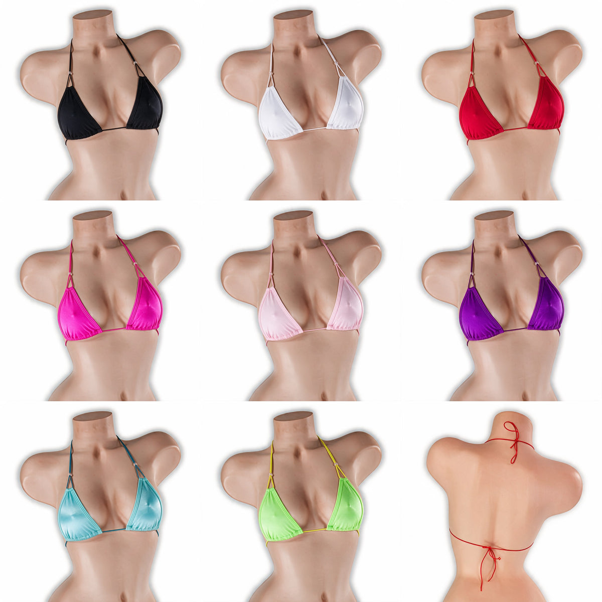 Elastic strap beaded top on mannequin in all 8 colors, Golddiggers Boutique