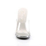 Fabulicious Chic-01 4.5 inch clear stiletto slide, front view