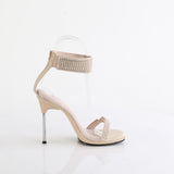 Fabulicious Chic-40 4.5 inch nude rhinestone ankle cuff heel, inside view