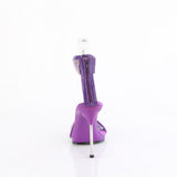 Fabulicious Chic-40 4.5 inch purple rhinestone ankle cuff heel, back view of the heel