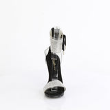 Fabulicious Chic-47 4.5 inch clear black rhinestone ankle cuff sandal, front view