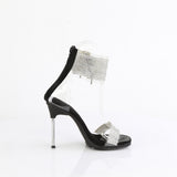 Fabulicious Chic-47 4.5 inch clear black rhinestone ankle cuff sandal, inside view