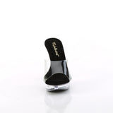Fabulicious Cocktail-501 5 inch black clear platform slide, front view
