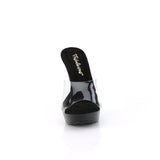 Fabulicious Cocktail-501 5 inch clear black platform slide, front view