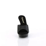 Fabulicious Cocktail-501L 5 inch black leather platform slide, front view