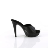 Fabulicious Cocktail-501L 5 inch black leather platform slide, inside view