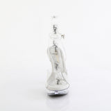 Fabulicious Cocktail-506 5 inch clear wrap ankle strap sandal, front view