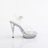 Fabulicious Cocktail-507 5 inch clear criss cross ankle strap sandal, inside view