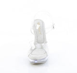 Fabulicious Cocktail-508 5 inch all clear ankle strap sandal, front view