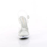 Fabulicious Cocktail-508 5 inch clear ankle strap sandal, front view