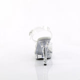 Fabulicious Cocktail-508SDT 5 inch clear rhinestone studded ankle strap sandal, back view of the heel