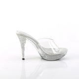 Fabulicious Elegant-401 4.5 inch clear rhinestone platform slide, inside view