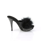 Fabulicious Elegant-401F 4.5 inch black marabou slide, inside view