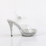 Fabulicious Elegant-408 4.5 inch clear rhinestone platform ankle strap sandal, inside view