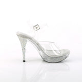 Fabulicious Elegant-408ABRS 4.5 inch clear AB rhinestone ankle strap sandal, inside view
