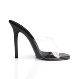 Fabulicious Gala-01 4.5 inch clear black stiletto slide, inside view