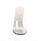 Fabulicious Gala-01 4.5 inch clear stiletto slide, front view