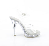 Fabulicious Lip-108 5 inch all clear ankle strap sandal, inside view