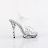 Fabulicious Lip-108RS 5 inch clear rhinestone strap ankle strap sandal, inside view