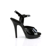 Fabulicious Lip-109 5 inch black ankle strap sandal, inside view